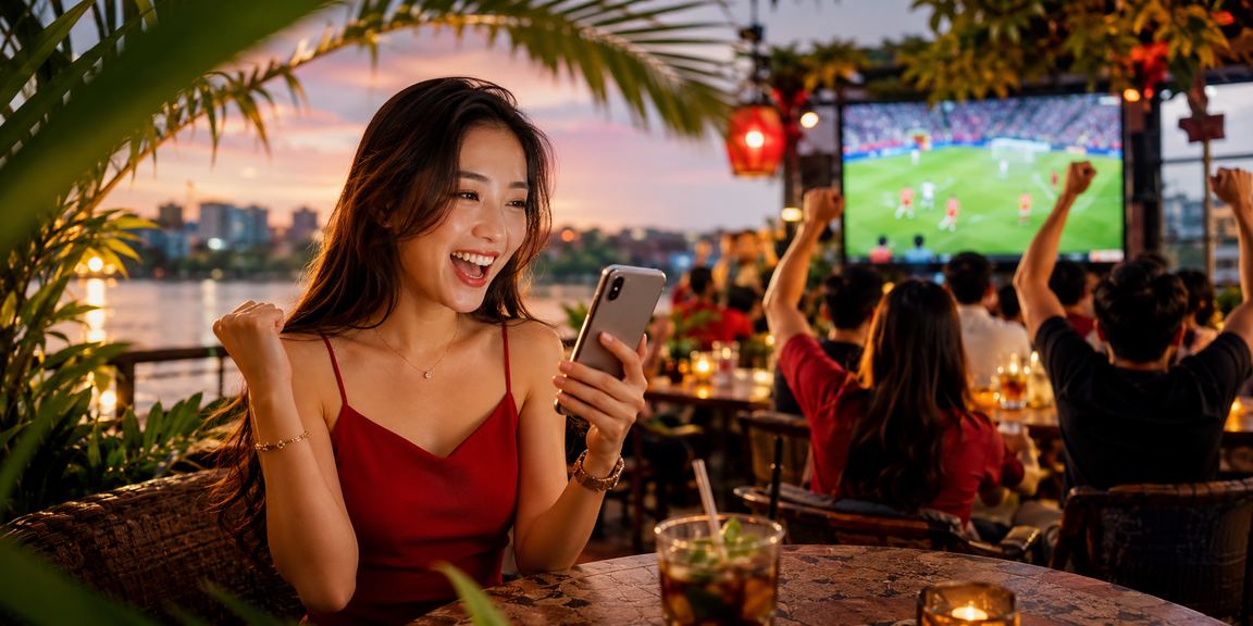 Người dùng tại Hà Nội nạp tiền VND qua ứng dụng di động tại quán cà phê