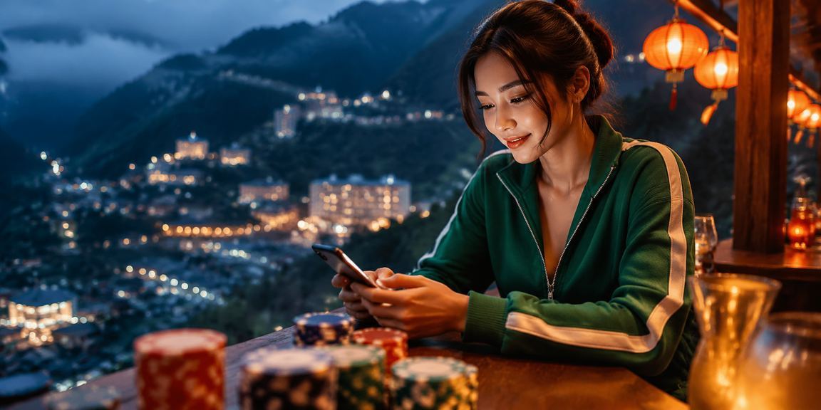 Người dùng Hội An sử dụng điện thoại xem khuyến mãi casino trực tuyến ban đêm